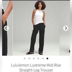 Lululemon Luxtreme Mid-Rise Straight-Leg Trouser
Black size large